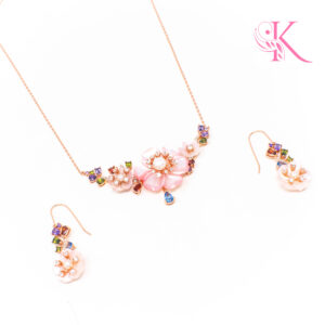 MOP Necklace Set Silver 92.5