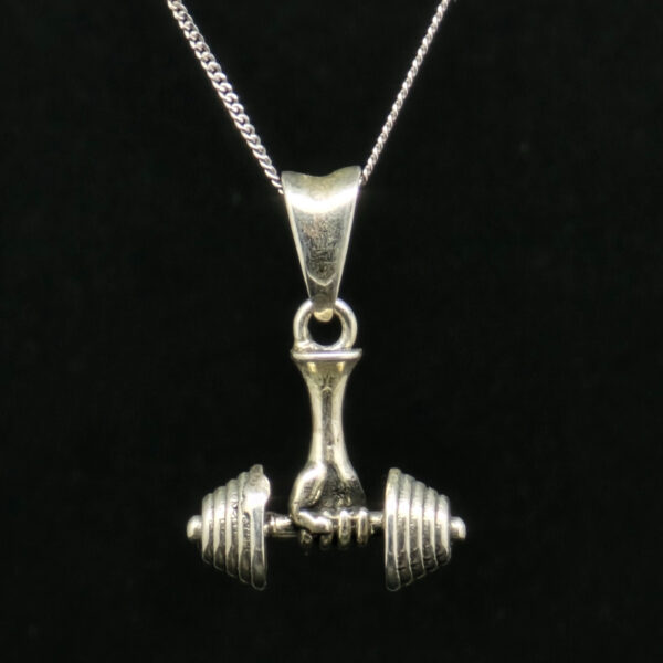 DUMBBELL PENDANT SILVER 92.5